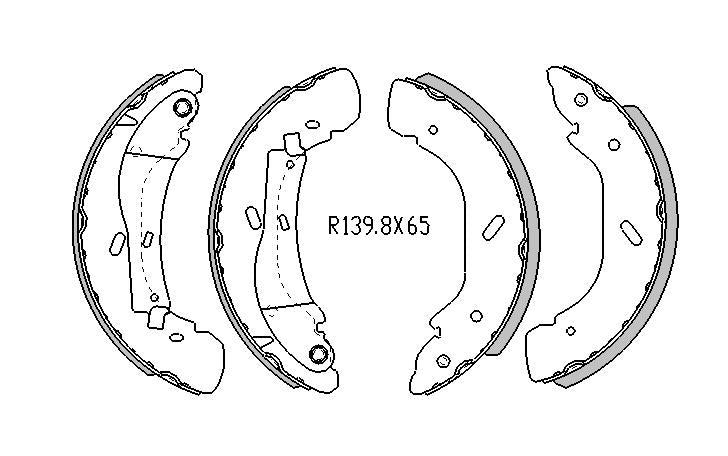 Ford Transit BRAKE SHOES VG VH Dual Rear Wheel LWB 6/2000 Onwards R1773