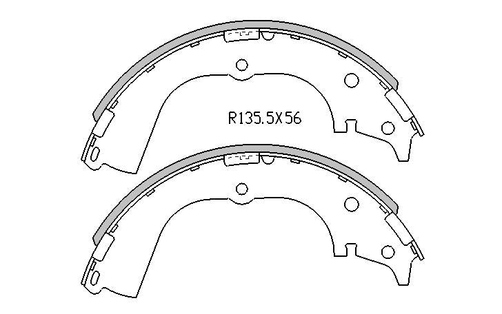 Toyota HILUX BRAKE SHOES rear RN85 Models (SOME) 1993 On 270MM DRUM R1678