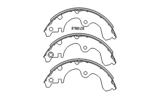 Toyota TERCEL BRAKE SHOES rear EL40 Models 1990 Onwards R1731