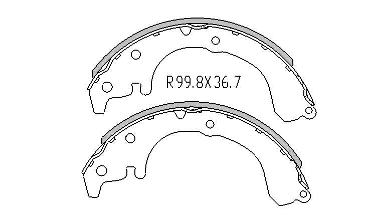 Toyota COROLLA BRAKE SHOES rear KE25 KE26 1971 to 1976 R1189