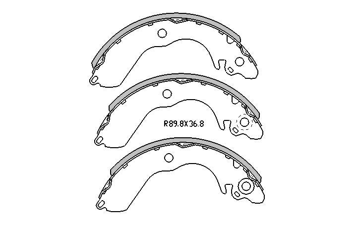 Mitsubishi LANCER BRAKE SHOES rear CA CB Models 5/1990 to 1993 R1681