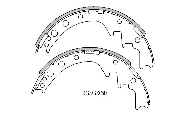 Toyota HIACE BRAKE SHOES rear YH , LH Models 1983 to 1989 R1405