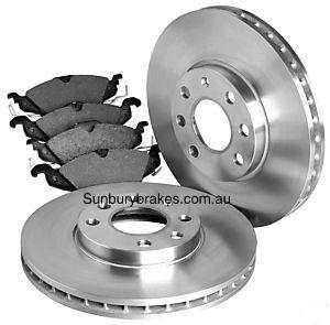 Ford Falcon Fairlane EA EB ED BRAKE DISCS and BRAKE PADS front ABS models 1991 to 1994 dr130/1108