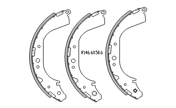 Toyota HILUX BRAKE SHOES rear 4x4 8/1998 to 4/2005 295MM DRUM R1660