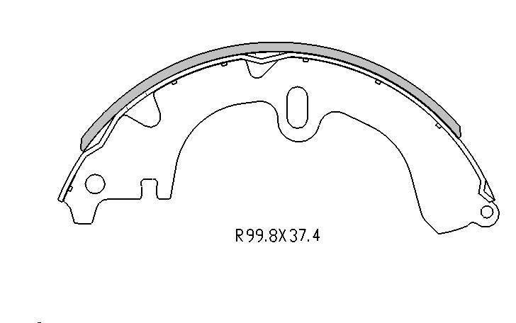 Toyota COROLLA BRAKE SHOES rear AE112 8/1998 Onwards R1490