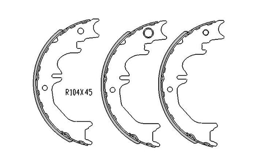 Toyota LANDCRUISER HAND BRAKE SHOES 70 Series 1/1990 to 1999  R1744