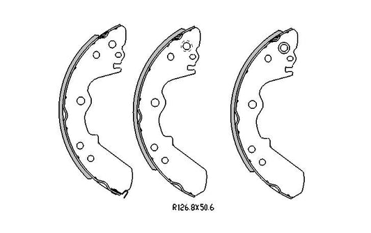 Holden RODEO BRAKE SHOES rear TF Models 11/1996 to 10/2002 254MM DRUM R1662