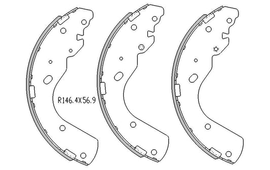 Ford COURIER BRAKE SHOES rear PE 4x4 Models 1998 Onwards 295MM DRUM R1769