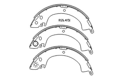 Mitsubishi TRITON BRAKE SHOES rear 4x4 MK Models 10/1996 to 9/2005 R1759