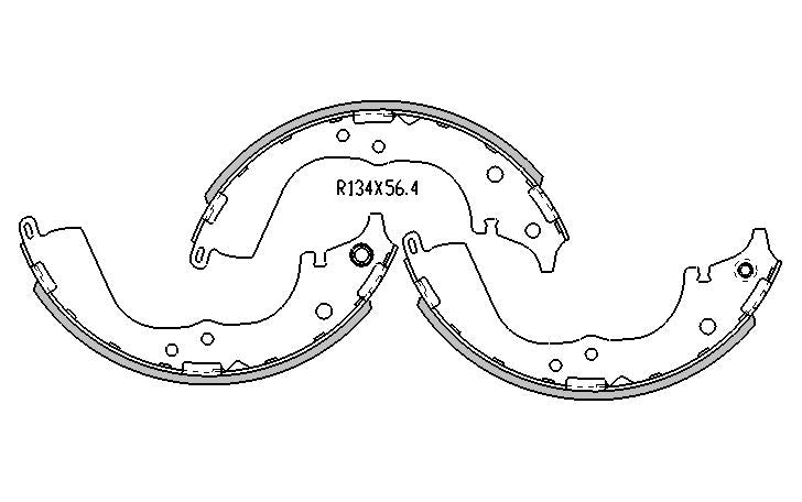 Toyota HIACE BRAKE SHOES rear LH Models 10/2000 to 2/2005 R1714