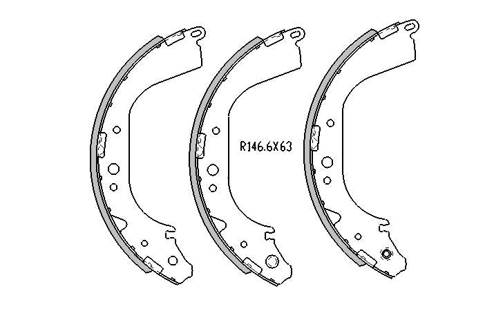 Toyota LANDCRUISER BRAKE SHOES rear FJ Models 9/1975 to 7/1980 R1414