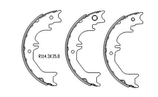 Toyota LANDCRUISER HAND BRAKE SHOES  80 Series HDJ80 , HZJ80 1/1992 to 1998 R1745