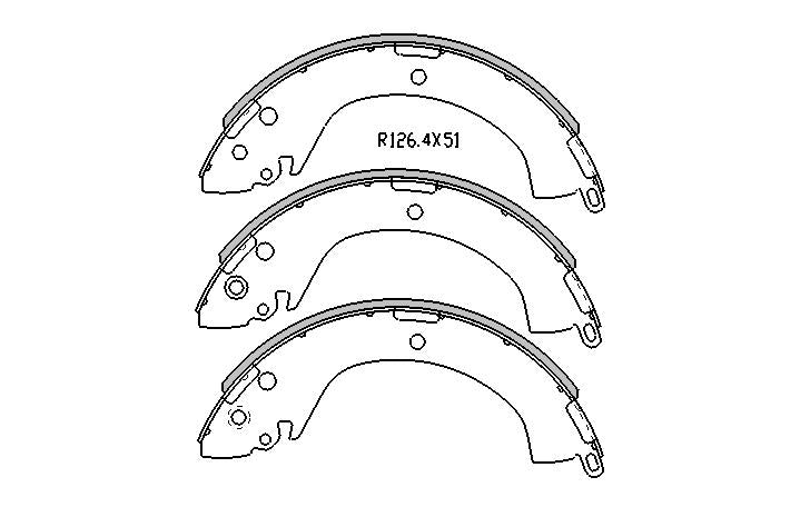 Mitsubishi TRITON BRAKE SHOES rear 4x2  Models 10/1996 to 9/2005  254MM DRUM  R1760