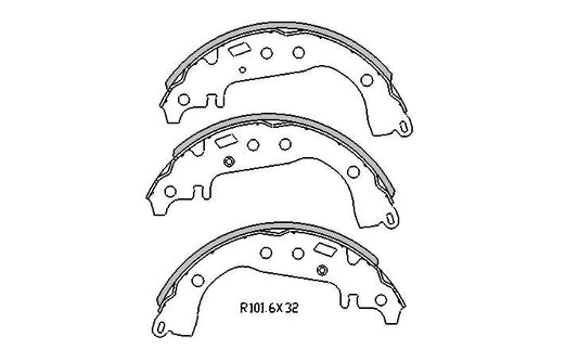 Toyota YARIS BRAKE SHOES rear 11/2005 Onwards R2001