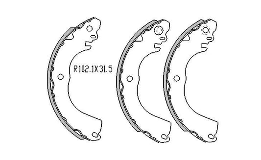 Nissan TIDA BRAKE SHOES rear 9/2004 On R2004