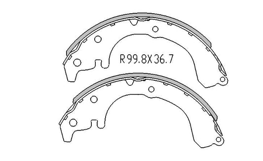 Toyota COROLLA BRAKE SHOES rear AE90 AE92 AE93 AE94 1986 to 8/1994  R1189