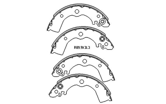 Nissan Pulsar BRAKE SHOES rear N14 Models 1991 to 11/1995 R1697