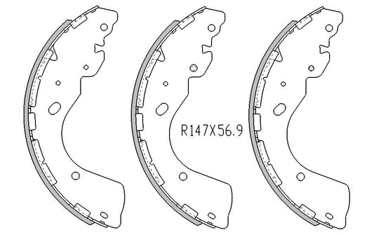 Nissan NAVARA BRAKE SHOES rear D40 Models  4x4 , 4x2 2007 On r2016