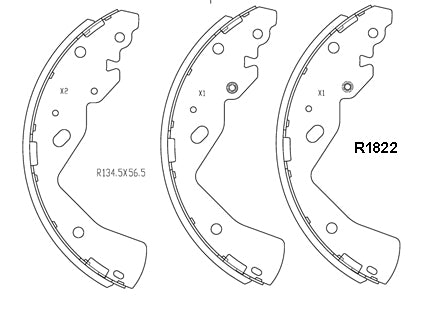 Mazda BT50 BRAKE SHOES rear 4x2 Models 1999 Onwards 270MM DRUM R1822