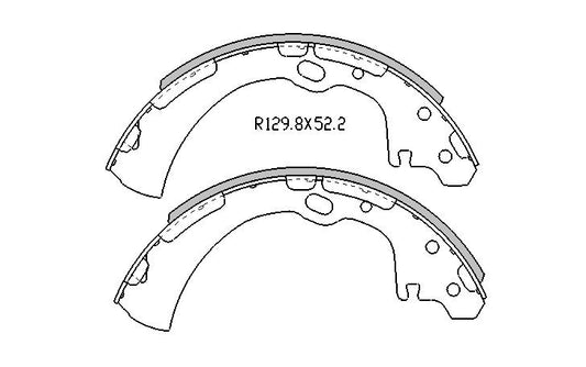 Nissan NAVARA BRAKE SHOES rear D22 Models 2WD 2/1997 to 2006 260MM DRUM R1657