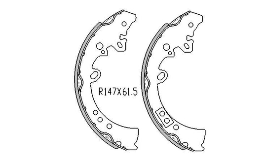 Toyota HILUX BRAKE SHOES rear 4x4 KUN Models 4/2005 On  295MM DRUM  R1997