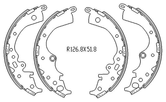 Toyota HIACE BRAKE SHOES rear KDH , TRH Models 4/2005 to 2009 254MM DRUM R1996